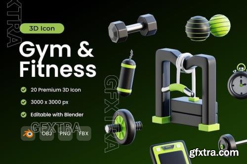 Gym & Fitness 3D Icon Pack 6DJEDUQ