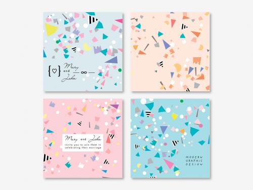 Adobe Stock - Set of Card Layouts with Confetti - 319003520
