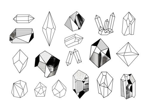 Adobe Stock - Icon Set of Crystals - 319003581