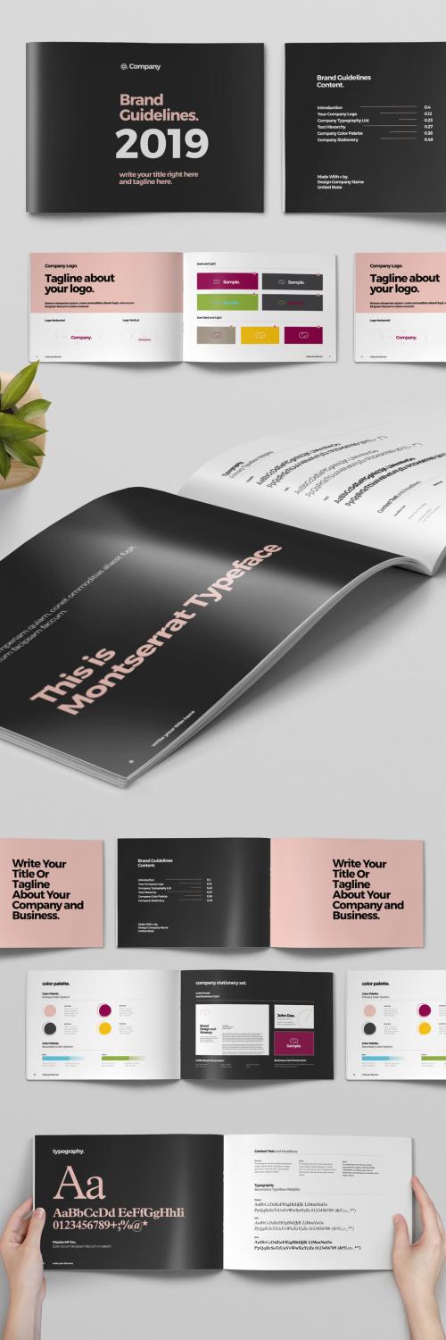 Adobe Stock - Black and Pink Brand Guideline Brochure Layout - 319015655