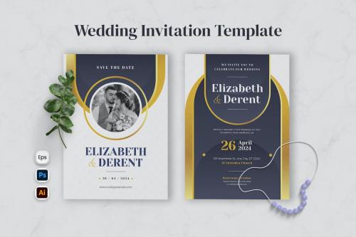 Blue Concept Wedding Invitation