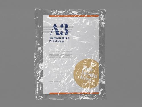 Adobe Stock - Plastic Transparent Bag with Paper Mockup - 320620366