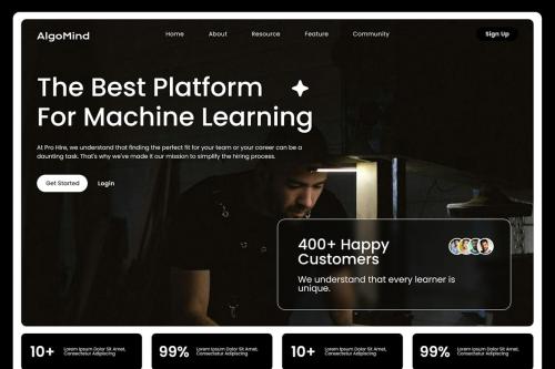 AlgoMind - Machine Learning AI Website Hero