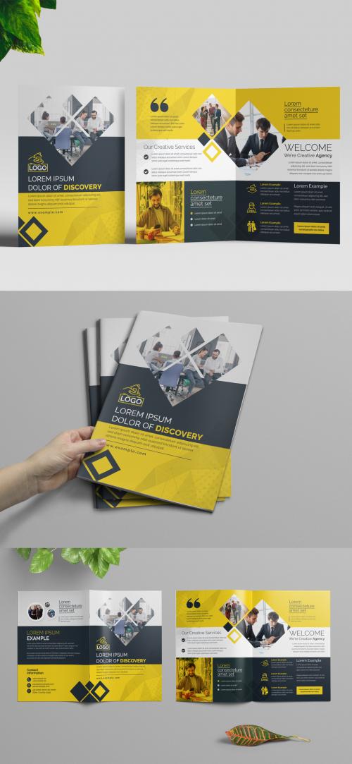 Adobe Stock - Orange Corporate Bifold Brochure Layout - 320837690