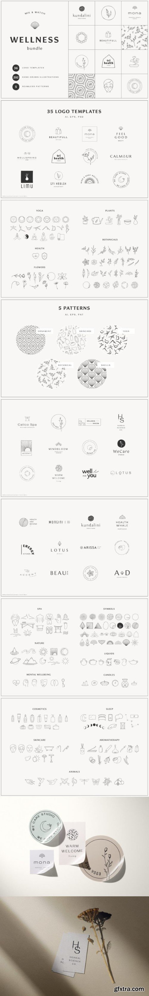 Creativemarket - WELLNESS Logos & Illustrations