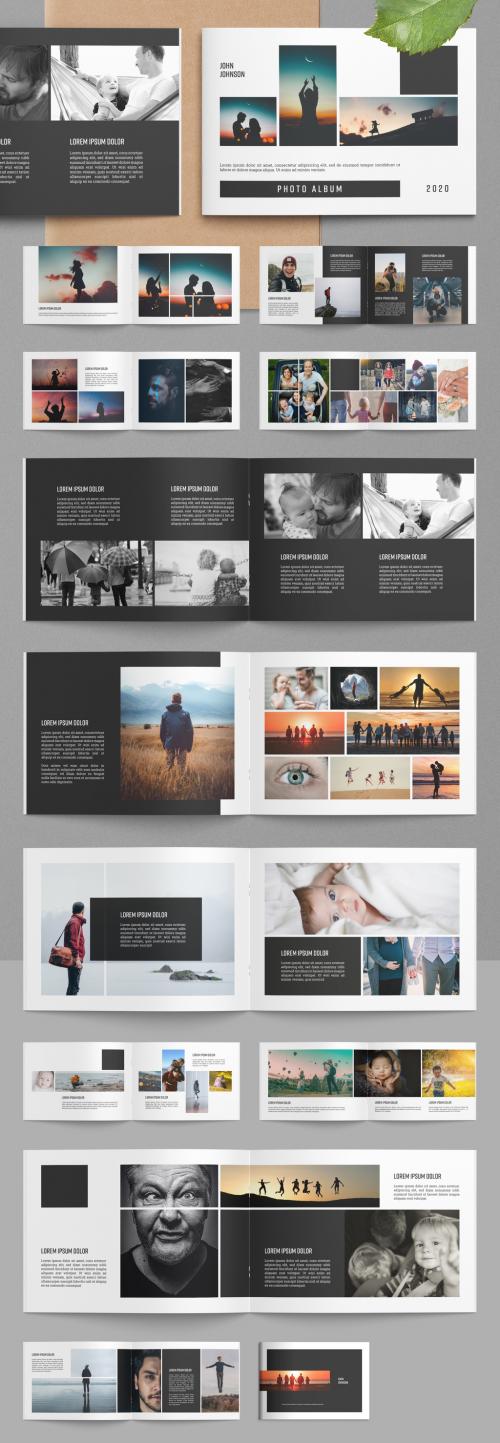 Adobe Stock - Photo Album Layout with Black Accents - 321076878