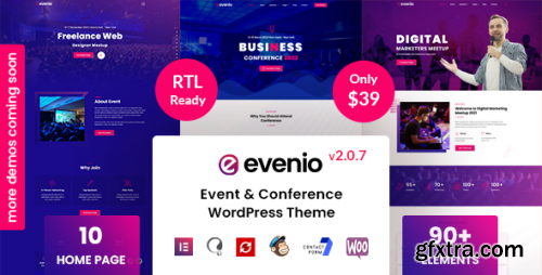 Themeforest - Evenio - Event Conference WordPress 34131366 v2.0.7 - Nulled