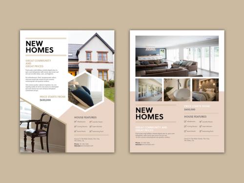 Adobe Stock - Tan and White Flyer Layout - 321554620