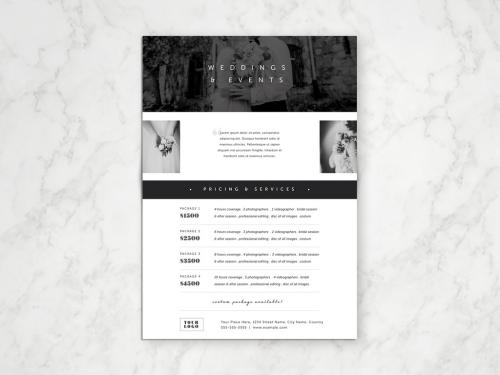 Adobe Stock - Black and White Pricing Guide Layout - 322102660