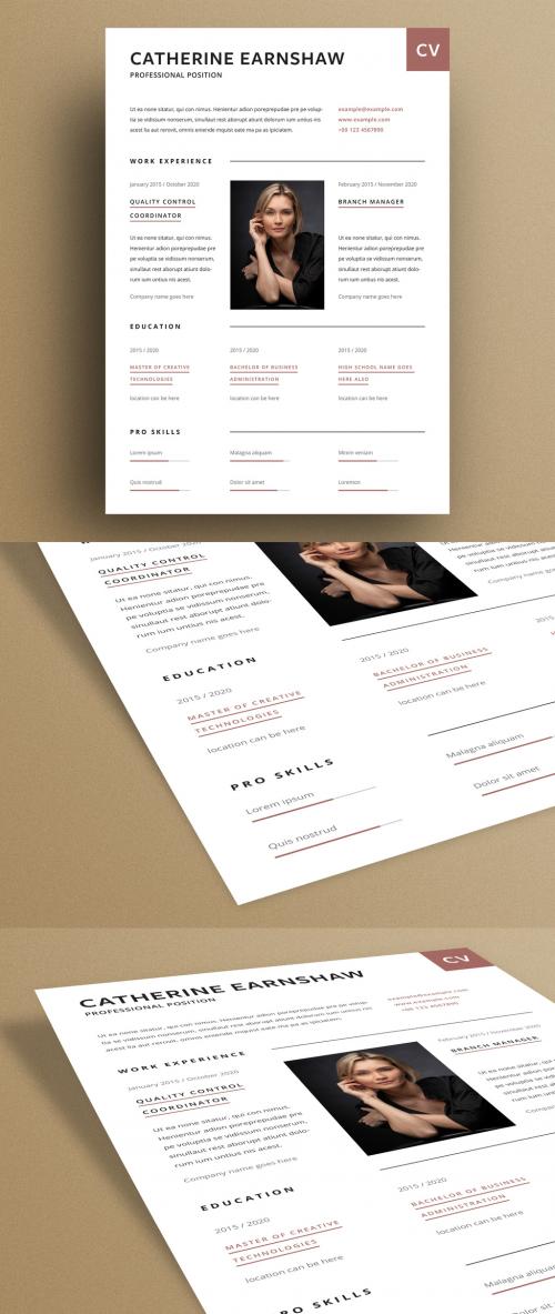 Adobe Stock - Resume with 3 Column Layout with Brown Accent - 322111821