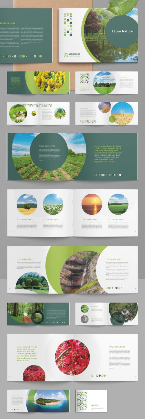 Adobe Stock - Nature Brochure Layout with Circle Image Masks - 322186939