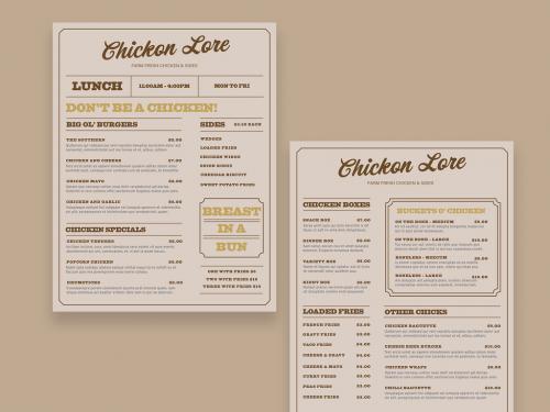Adobe Stock - Tan Menu Layout with Brown Accents - 323052162