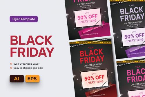 Black Friday Electronic Flyer Ai & EPS Template