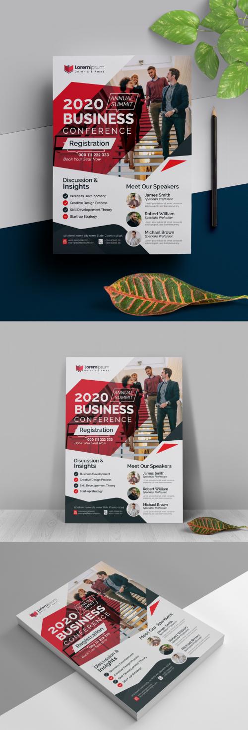 Adobe Stock - Annual Seminar Flyer Layout with Blue Accents - 323753137
