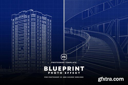 Blueprint photo effect M9UFTQ4