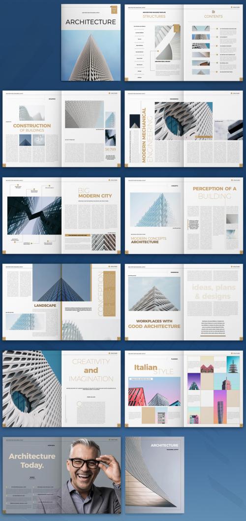 Adobe Stock - Magazine Layout with Tan Accents - 324049474