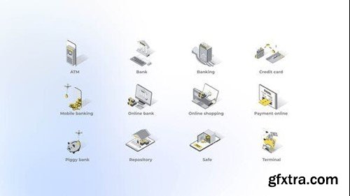 Videohive Banking - Isometric Icons 49555265