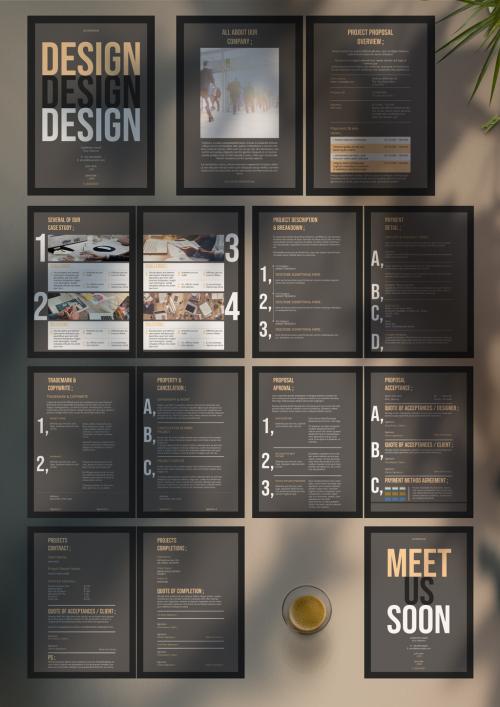 Adobe Stock - Design Proposal Layout with Tan Accent - 324919981
