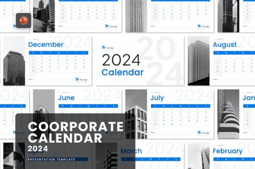Corporate Business PowerPoint Calendar 2024