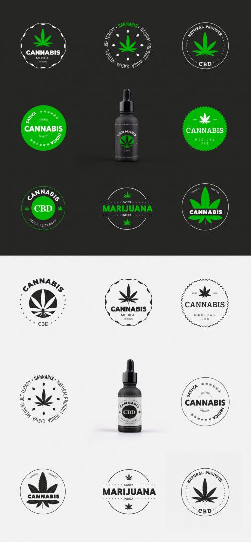 Adobe Stock - Round Medical Cannabis Logos - 324949103