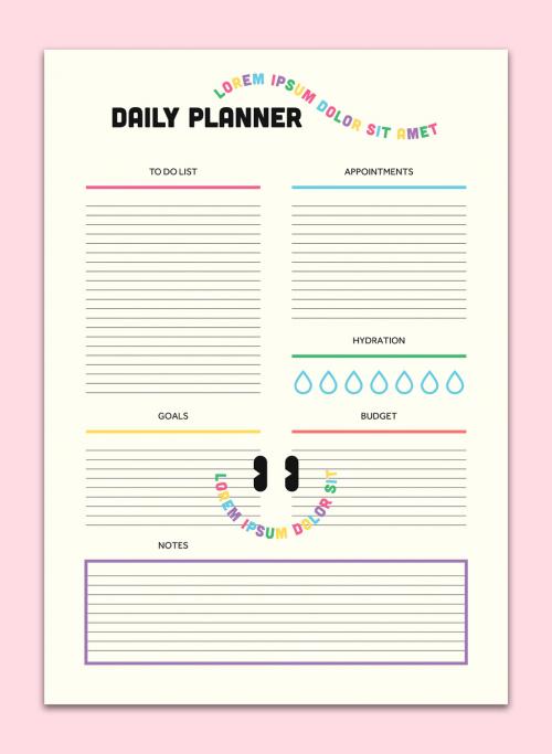 Adobe Stock - Colorful Planner Layout - 325754372