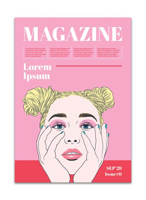 Adobe Stock - Pink Magazine Cover Layout - 325754425