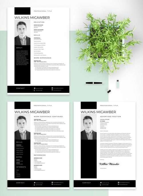 Adobe Stock - Simple Resume and Cover Letter Layout Set - 326732458