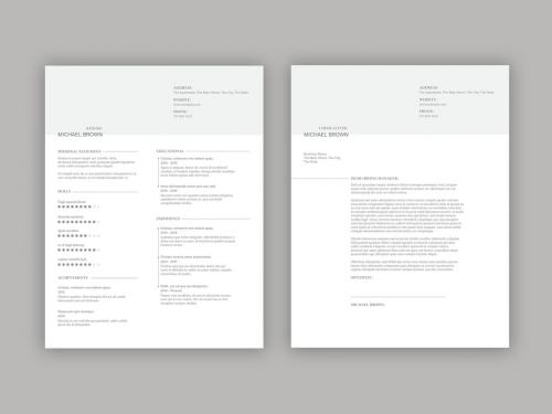 Adobe Stock - Resume Layout Set with Light Gray Header - 326736452