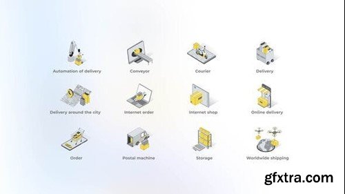 Videohive Delivery - Isometric Icons 49555301