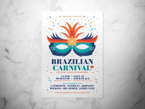 Adobe Stock - Brazilian Carnival Event Flyer Layout - 327651672
