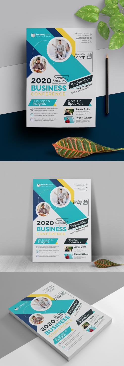 Adobe Stock - Annual Seminar Event Flyer Layout with Multicolored Accents - 327947734