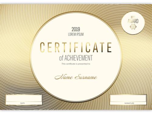 Adobe Stock - Modern Certificate Template - Light with Golden Accent - 328377339