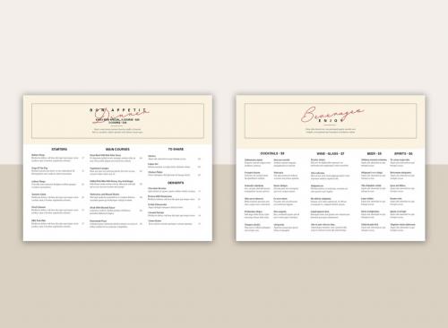 Adobe Stock - Dinner Menu Layout with Pale Yellow Header - 328566660