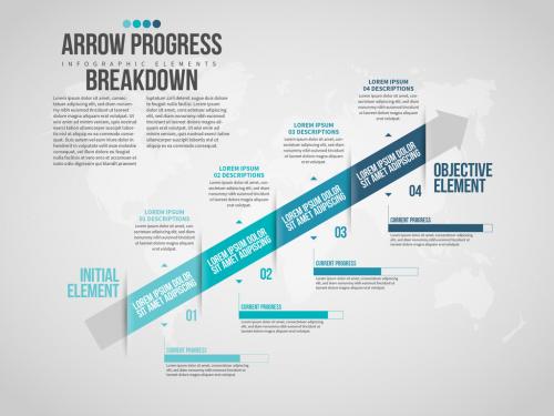 Adobe Stock - Arrow Progress Breakdown Infographic Layout - 331259275