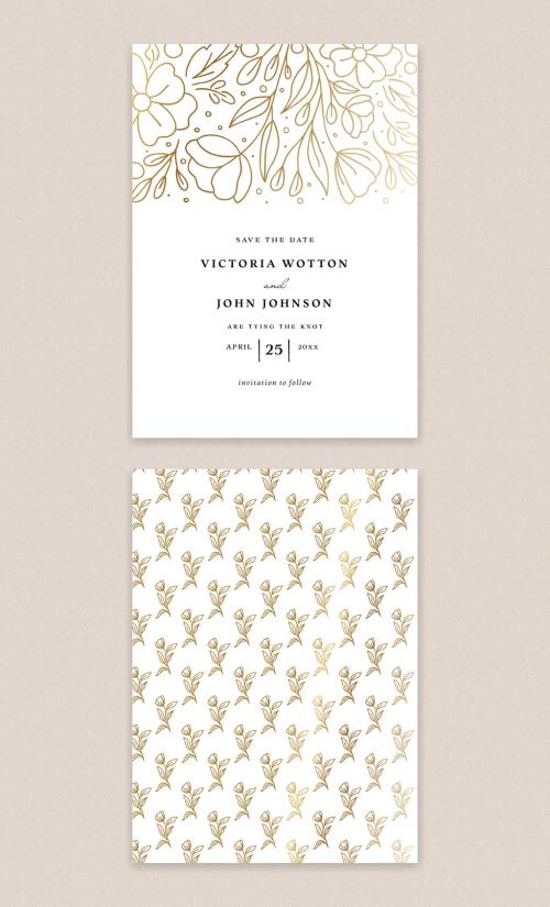Adobe Stock - Boho Floral Save the Date Card - 331290397