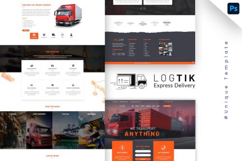 Logtik | Cargo, Logistics Website PSD Template HN6KTYD