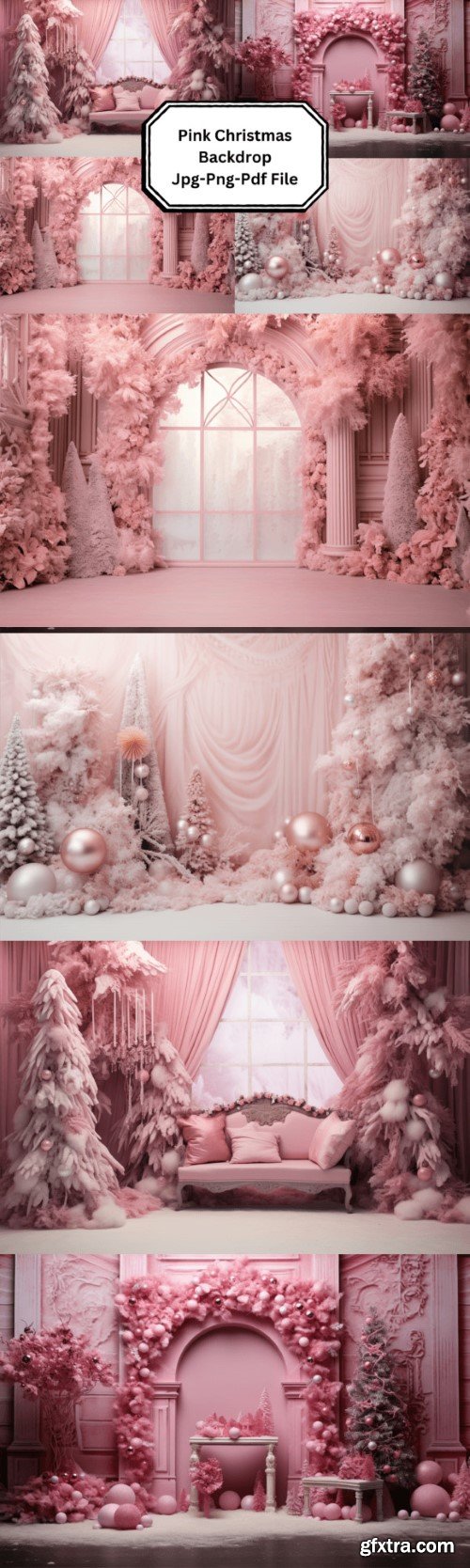 Pink Christmas Backdrops