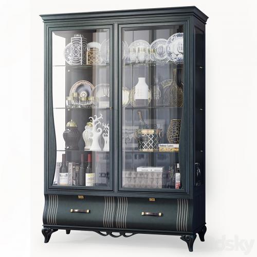Swing cabinet with glass showcase Art Deco Carpanese