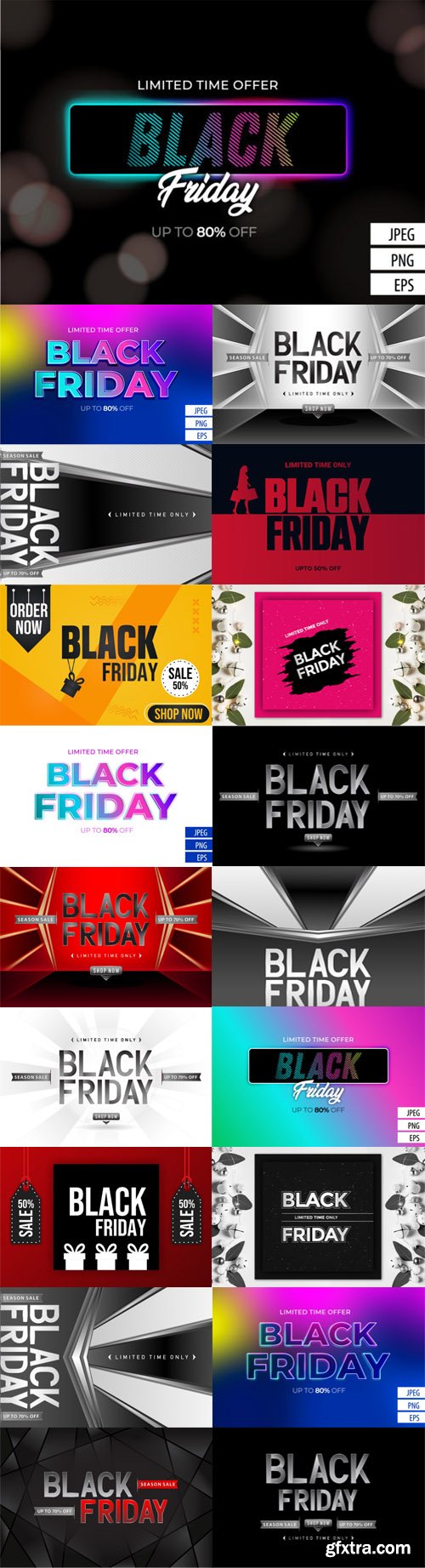 Black Friday Sales Vector Design Templates Collection