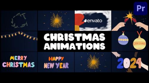 Videohive - Christmas Decorations And Greetings Animations | Premiere Pro MOGRT - 49596218