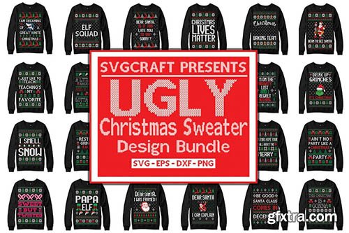 Mega Ugly Christmas Sweater Design Bundle