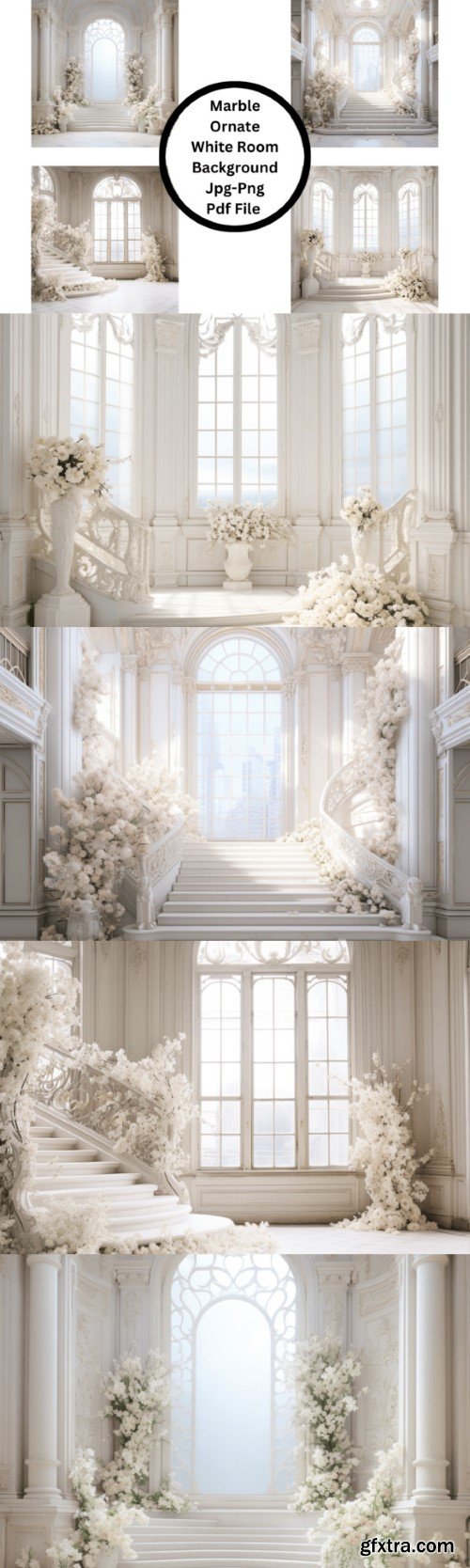 Marble Ornate White Room Background