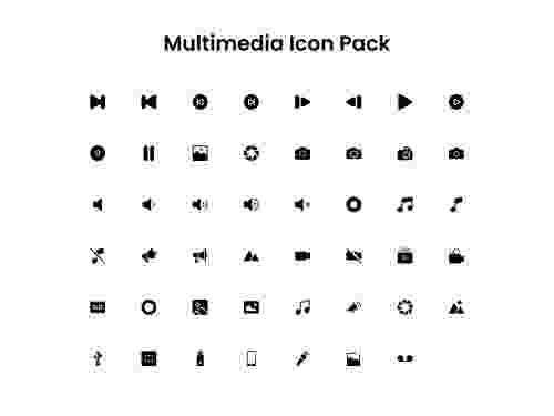 UIHut - Multimedia Icon Pack Fill - 16930