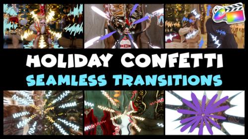 Videohive - Holiday Confetti Seamless Transitions | FCPX - 49534194