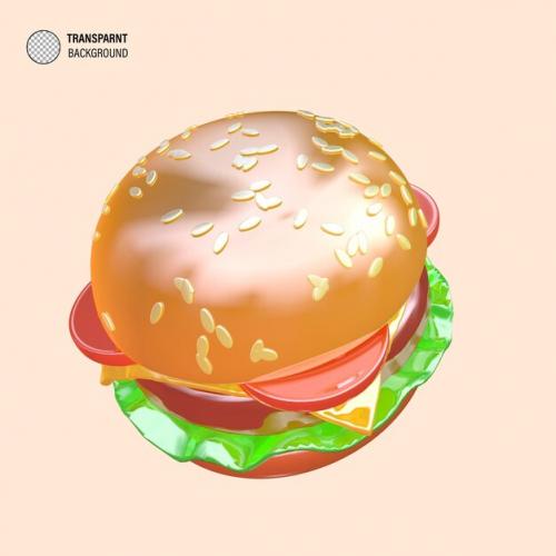 Psd Delicious Burger Icon Isolated 3d Render Illustration