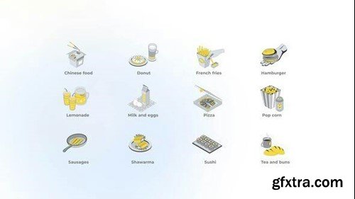Videohive Food - Isometric Icons 49555367