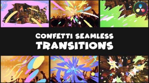 Videohive - Confetti Seamless Transitions | DaVinci Resolve - 49555324
