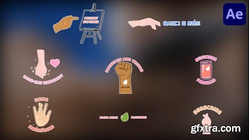 Videohive Cartoon Hands Social Media Titles for After Effects 49674377