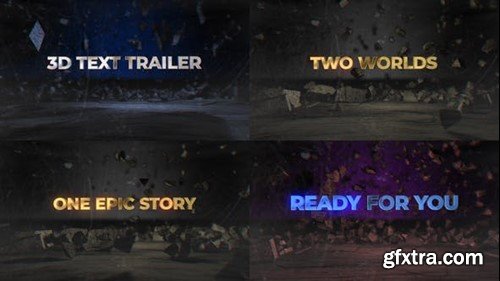 Videohive 3D Texts Trailer With Explosion Shatter 49678799