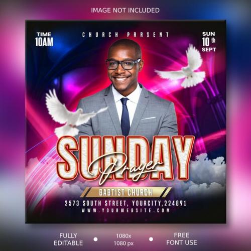 Psd Church Conference Flyer Social Media Post Web Banner Template